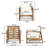 Azeglio Acacia Wood Outdoor Lounge Chair with Cushions-1384733835-1384733832