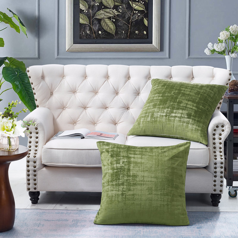 Square Euro Cushion Cover, Calla Green