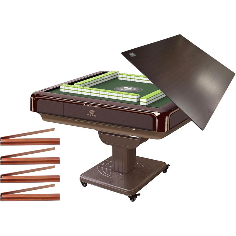 USA MJ Table Automatic Mahjong Table American Style 36mm Tiles 4Wooden Pusher/Racks Hard Cover