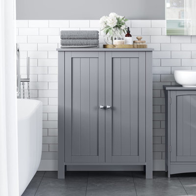 Armoire de rangement pour salle de bain avec 2 tablettes réglables