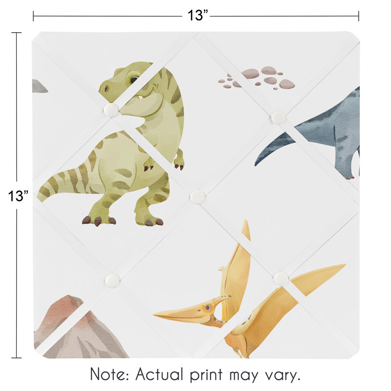 Tableau mémo mural Watercolor Dinosaur Dino par Sweet Jojo Designs