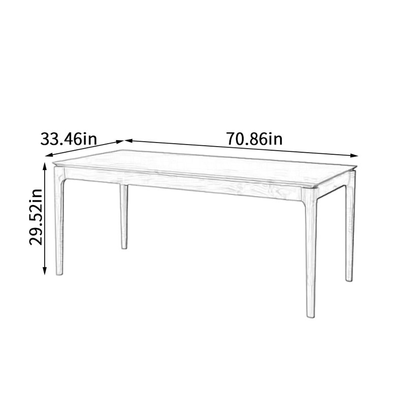 Simple Cherry Wood Solid Wood Log Style Table, 29.52"H x 70.86"L x 33.46"W