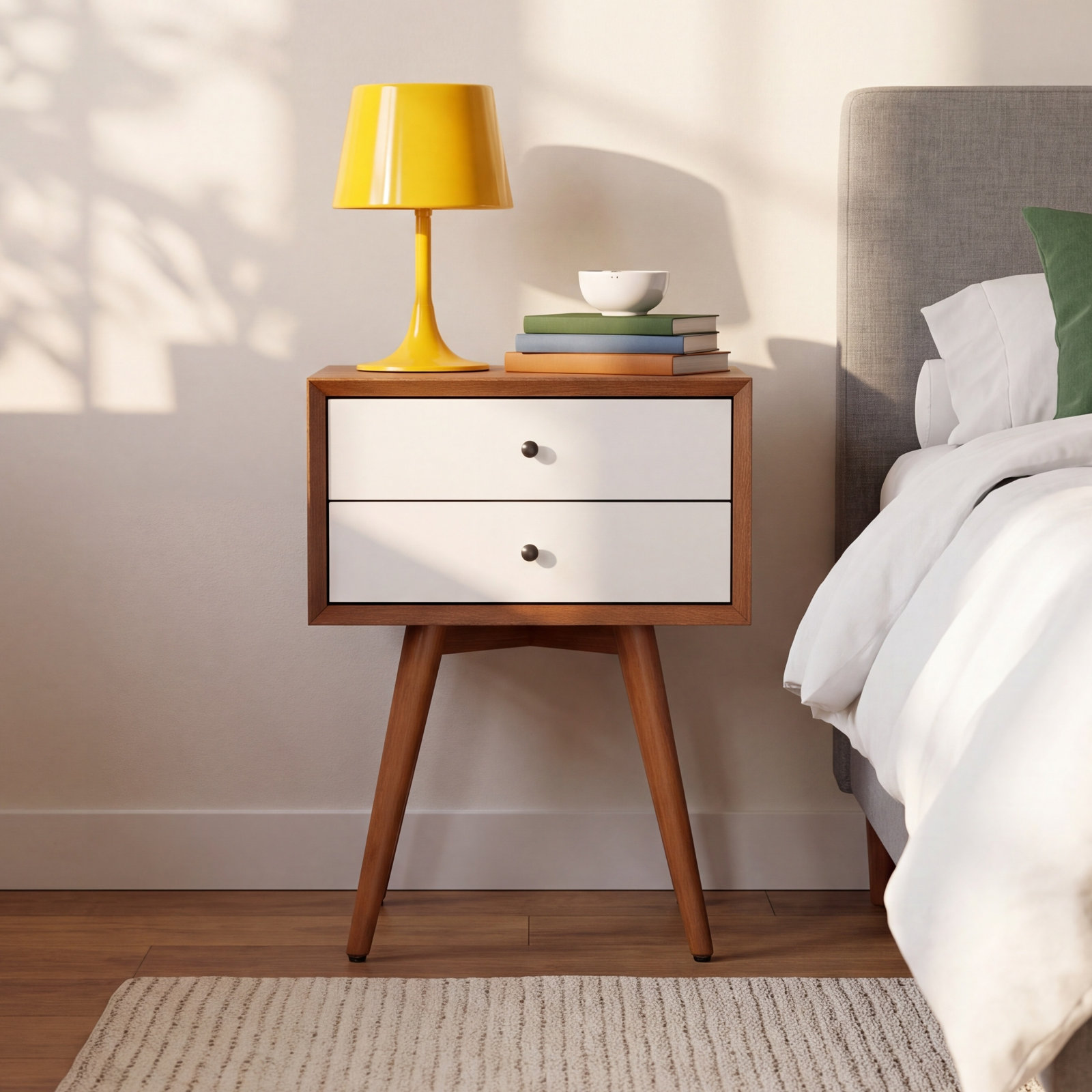 Williams Mahogany Nightstand, Chestnut/White