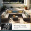 9-piece wicker patio conversation sets with cushions, Beige-1243945769