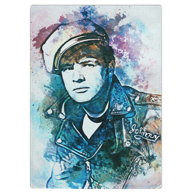 Glass Marlon Brando in Abstract Chopping Board, 39 cm W x 28.5 cm L