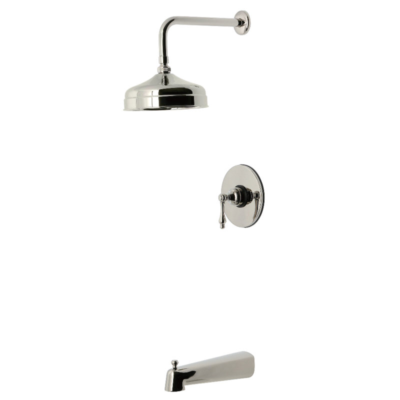 Kingston Brass Single-Handle Pressure Balanced Tub and Shower Faucet, Polished Nickel