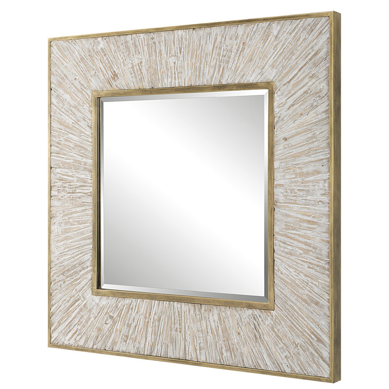 Wood Square Wall Mirror