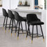Tabouret de bar et de comptoir pivotant rembourré de 26 po / 29 po avec structure en métal solide et dossier en velours
