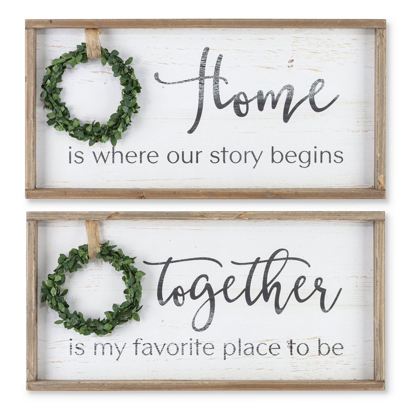Set of 2 23.63-inch Wooden Wall Décor