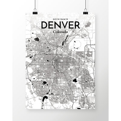 Denver City Map - No Frame Print