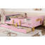 Lit plateforme double avec tiroirs de rangement, structure en bois massif, garde-corps, petite tablette et crochets, aucun sommier nécessaire, rose-294677242-294677243