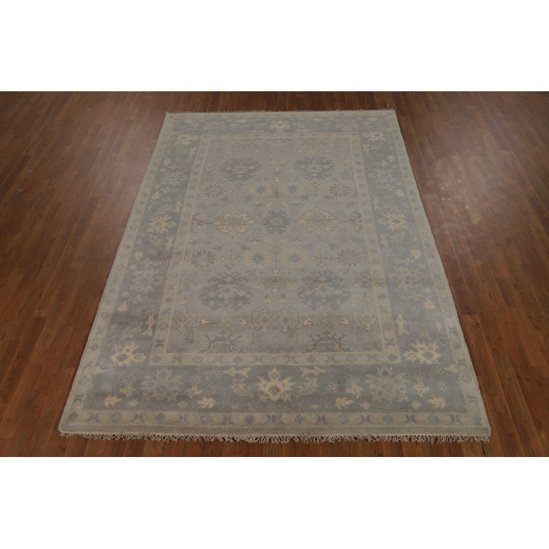 Tapis indien fait à la main gris Oushak 6 x 9