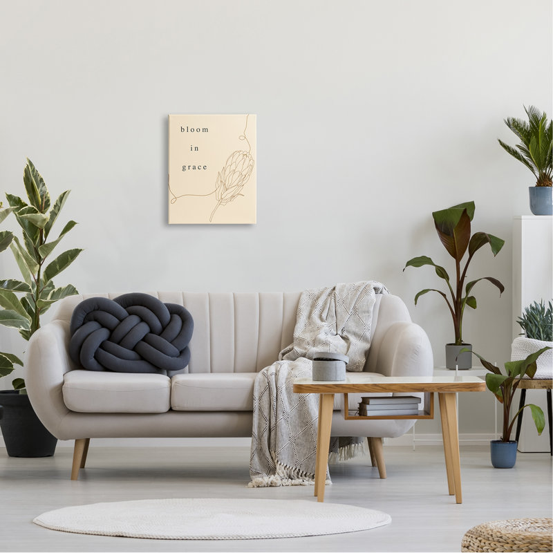 «Bloom In Grace Minimalistic Plant Blossom», dessin par Lil 'Rue - impression, Toile tendue, L 16 po x H 20 po