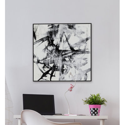 Reproduction de cadre flottant sur toile «Monoscope Scribble II»