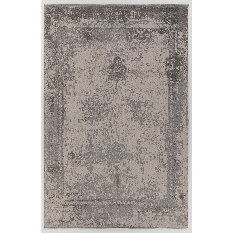 Tapis gris/beige handwoven à tissage plat Sheehan, Rectangle 7 pi 9 po x 10 pi 6 po
