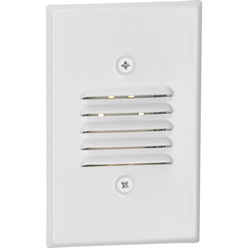 Satin White Dimmable LED Step Light with Louvered Face