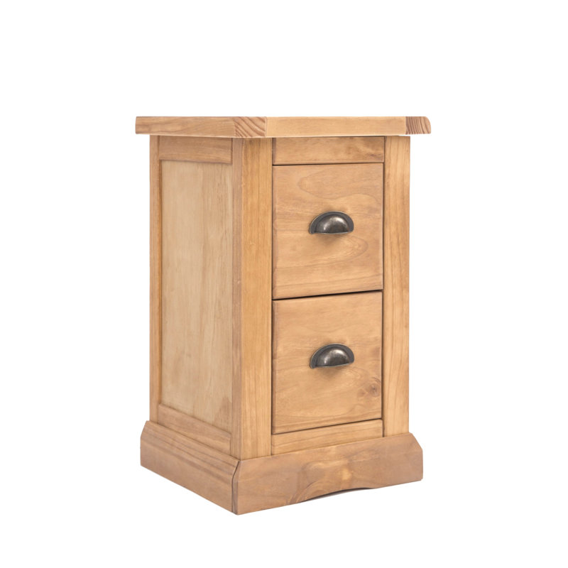 Pittsford 35cm W Plywood / Laminate Board Bedside Table, Waxed, Brass Cup