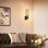 Ensemble de 2 appliques murales, luminaires de meuble-lavabo rétro câblés avec verre transparent, lampes murales pour salon, chambre à coucher, salle de bain, couloir
