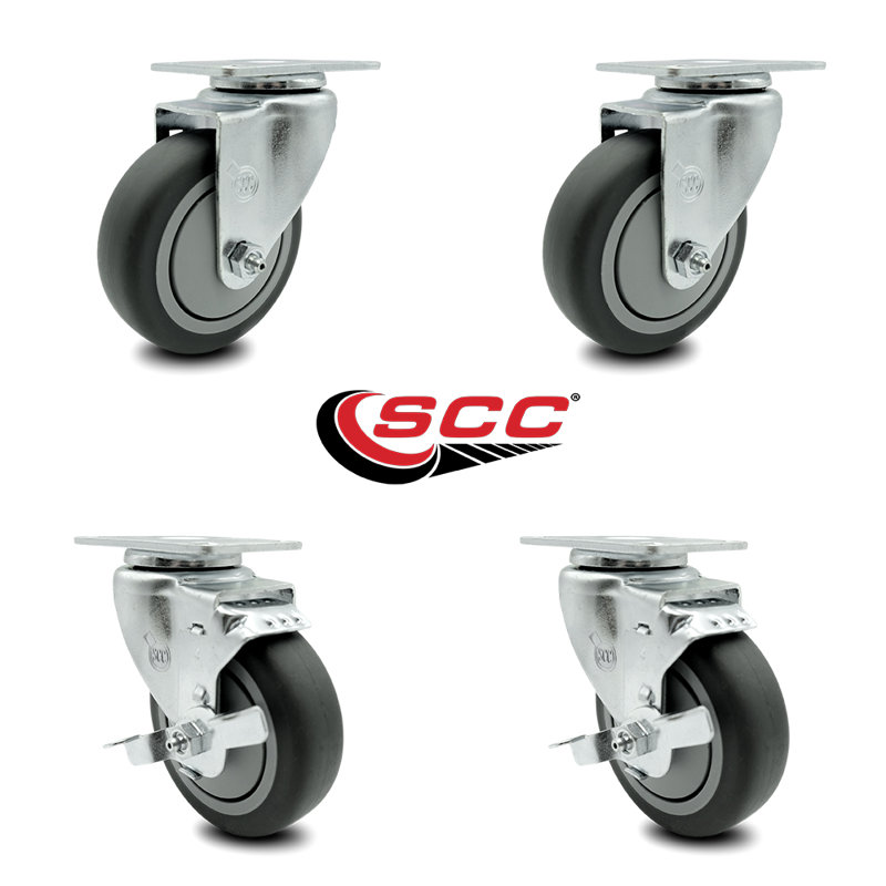 4 Piece Thermoplastic Rubber Caster Set