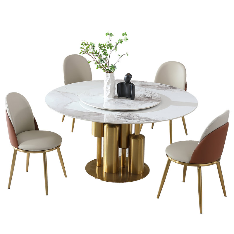 Ensemble de table de cuisine à plateau tournant °