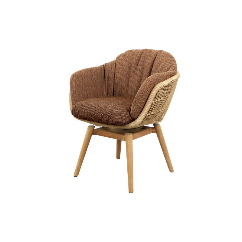 Stay Chair W/Teak Swivel, Umber Brown