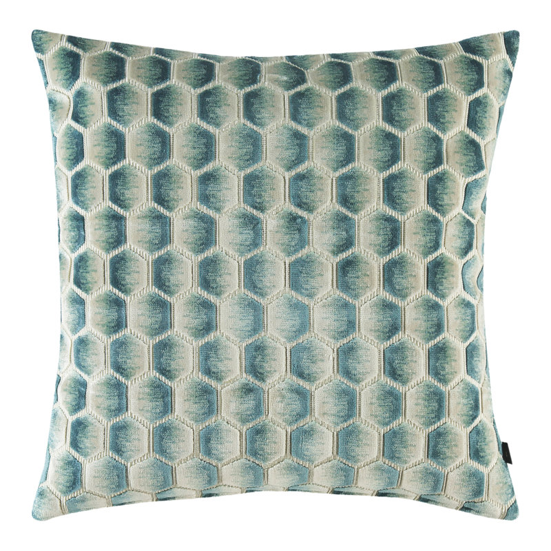 Housse de coussin Honeycomb, Bleu sarcelle foncée