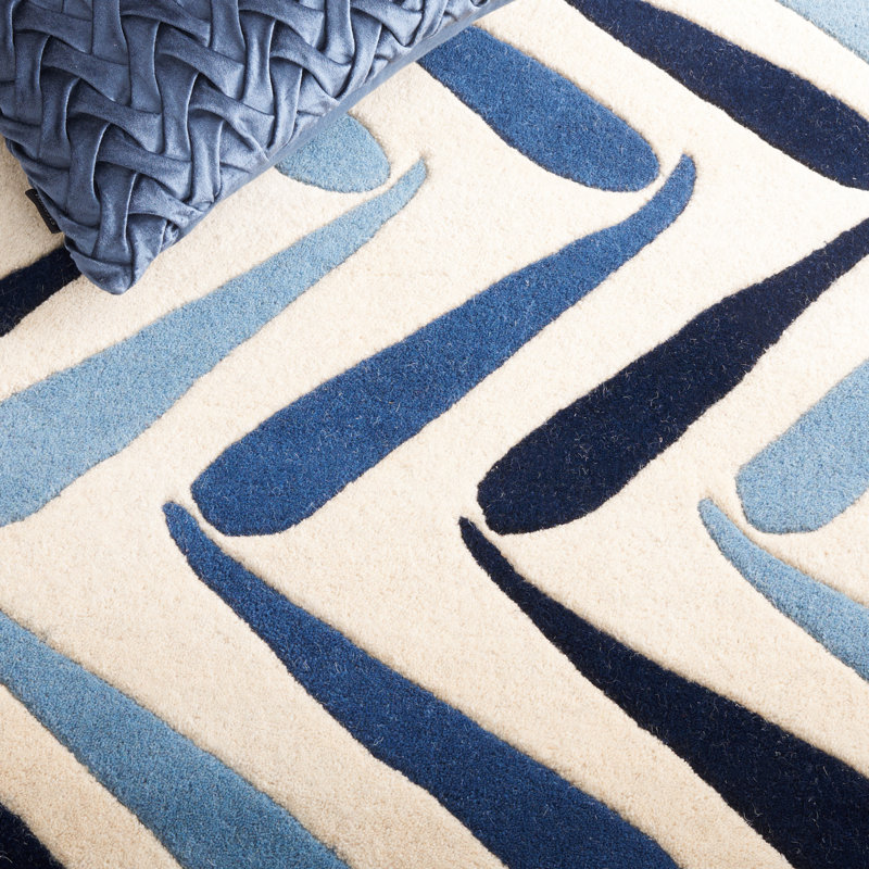 Deedre Hand Tufted Wool And Viscose Chevron Rug, Rectangle 8' x 10'