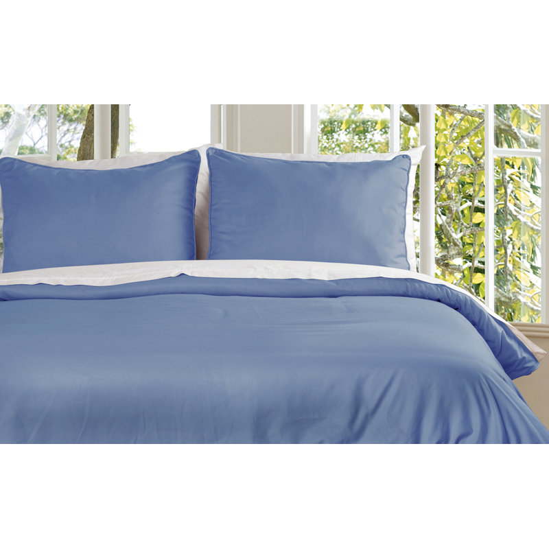 Modern & Contemporary Polyester Duvet Cover, Twin, Smoke Blue