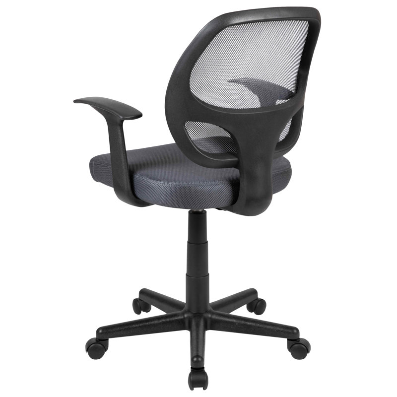 ErgoFlex Mid-Back Gray Mesh Swivel Task Chair with Plastic Base