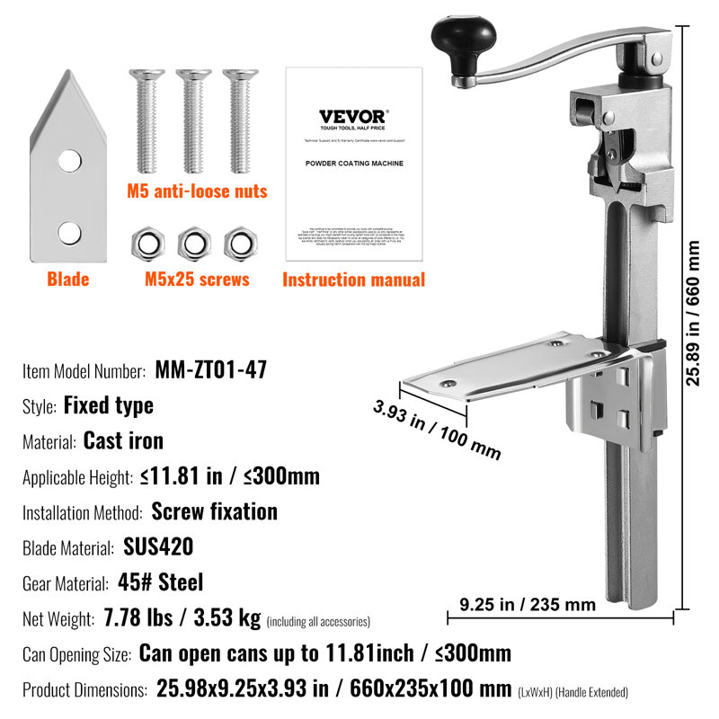 VEVOR Steel Non-Electrical Can Opener