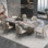 Modern Rectangular Glossy Marble Dining Table Set