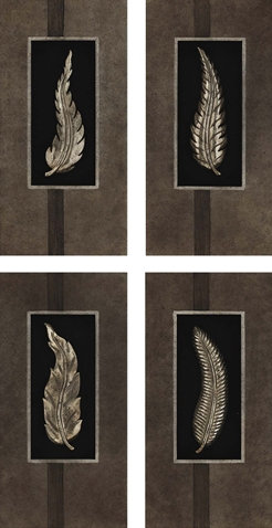 Pewter Leaves by Unknown Platinum Art Set