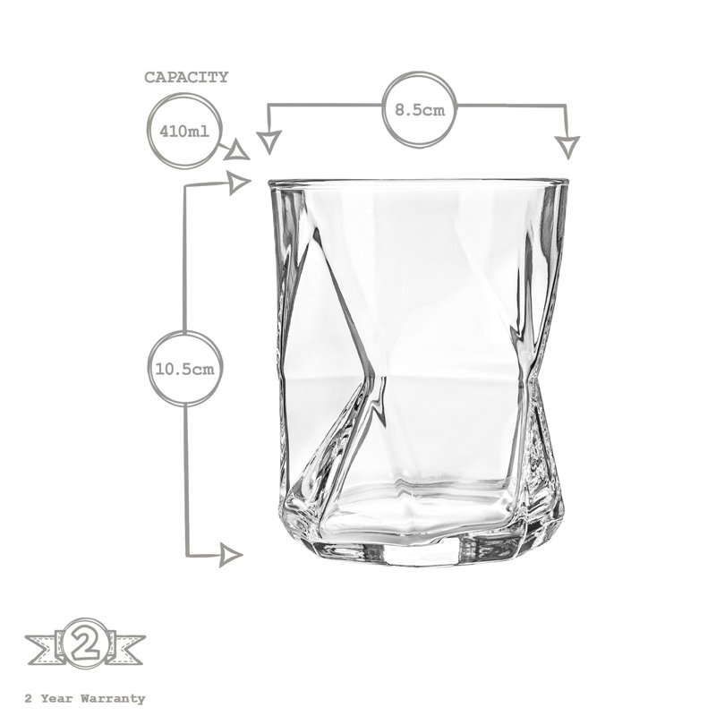 Cassiopea Whisky Glasses, 6, Black, 410ml