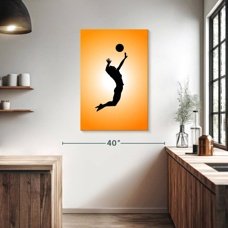 Silhouette de joueur de volleyball Sireci, H 39 po x l 26 po