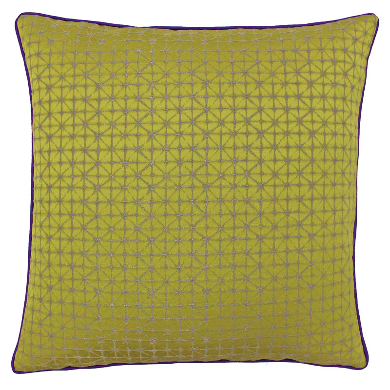 Pimlico Geometric Square Cushion, Gold/Purple