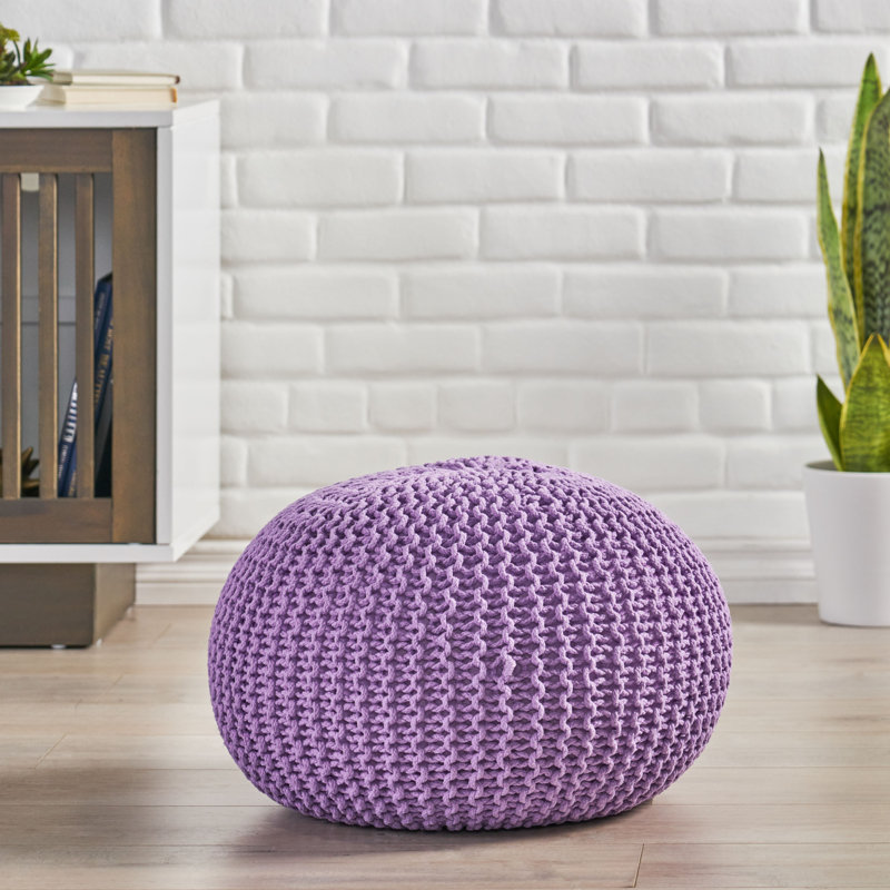 Moorer Upholstered Pouf, Lavender