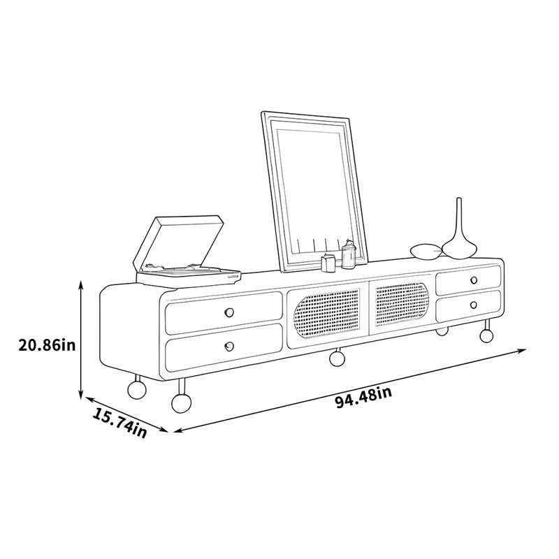 Decoda, 20.86"H x 94.48"L x 15.74"W