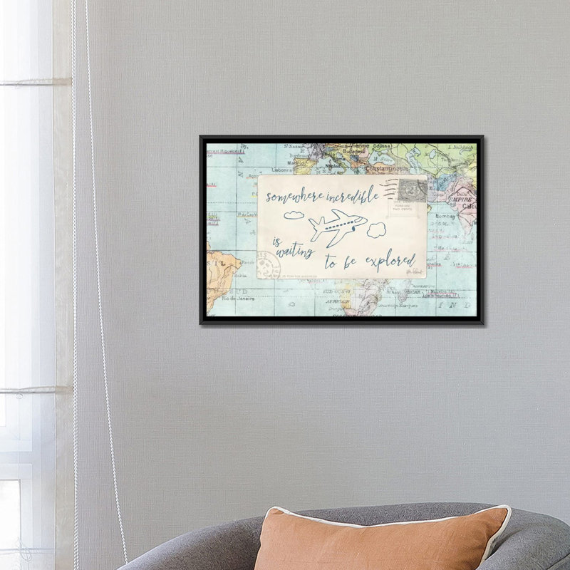 «Travel Posts IV», impression sur toile, H 18 po x l 26 po x P 1,5 po, Toile tendue, Aucun mat