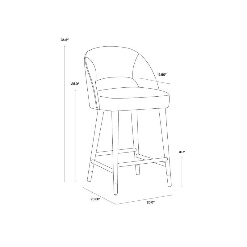 Monae Upholstered Stool, Counter Stool (26" Seat Height), Beige