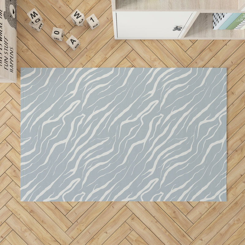 Lush Cracks Kids Play Mat, Slate Blue/Blue, Rectangle 2' x 3'