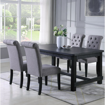 Leviton Urban Style Wood Dark Wash Turned-Leg Dining Set