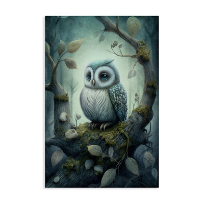 «Calm Mystic Owl», art mural sur toile par The Dutch Lady