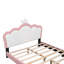 Upholstered Princess Bed With Crown Headboard, Platform Bed With Headboard And Footboard-696386214-696386209