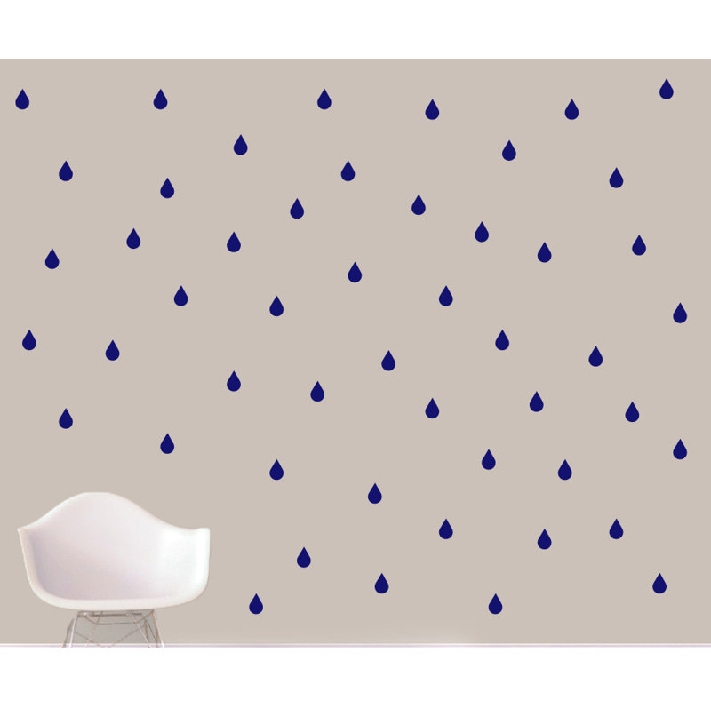 Décalcomanie murale raindrops, Bleu marine