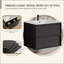 Meuble-lavabo de salle de bain avec lavabo en céramique - Meuble-lavabo mural flottant cannelé avec tiroirs, moderne-1286150498