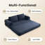 Canapé-lit convertible 2 places en velours côtelé Corduroy, canapé-lit pliable pour matelas avec oreillers, futon désossé multifonctionnel pour le salon, la chambre à coucher, design moderne à profil bas-1138530091
