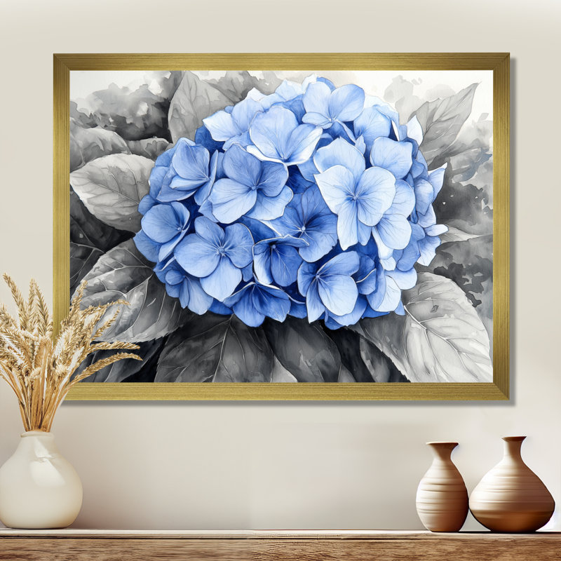 Ingersoll - Floral Wall Art, Impression d'un seul cadre photo, H 24 po x l 32 po, Doré