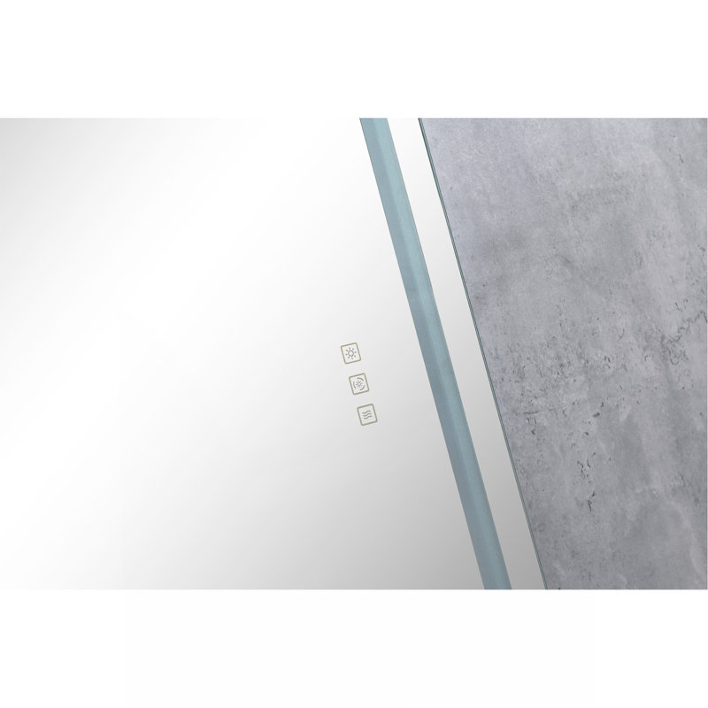 Miroir mural polyvalent pour salle de bain avec éclairage multiple et fonctionnalité antibuée