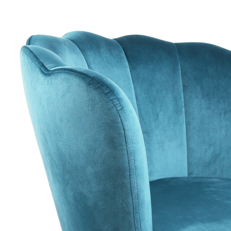 Octavius Velvet Barrel Chair, Teal