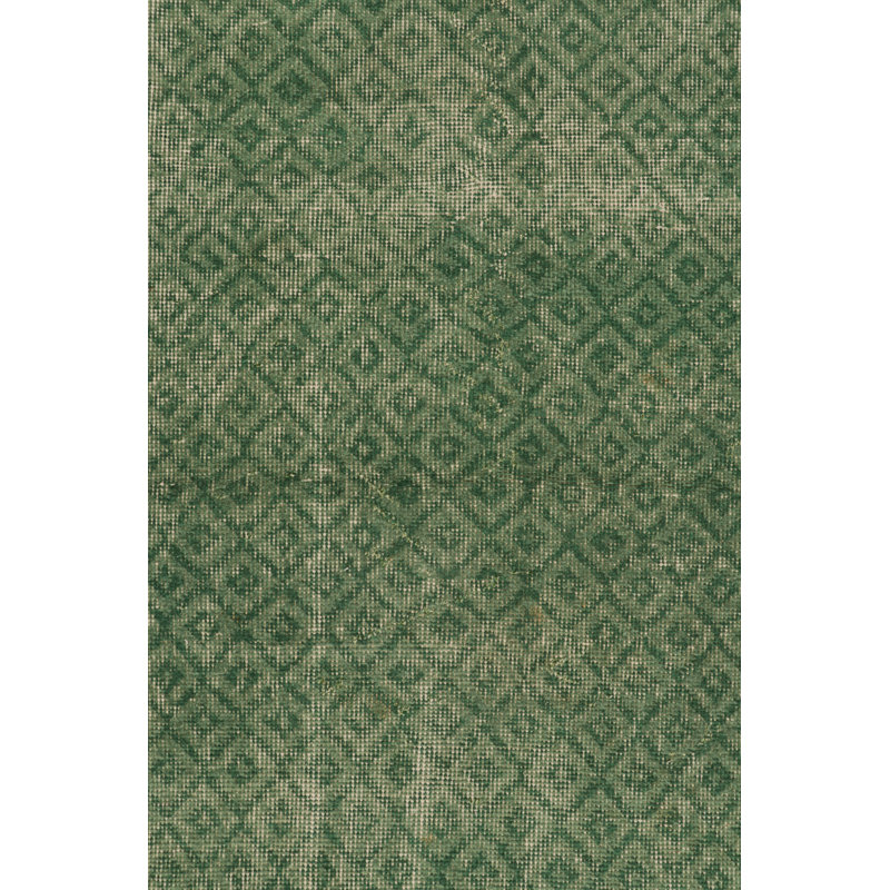 Vintage Turkish Runner Rug, Green With Diamond Patterns – Rug & Kilim